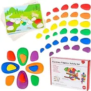 edxeducation Rainbow Pebbles, 48 Pebbles + Fill-in Cards, 48 13206