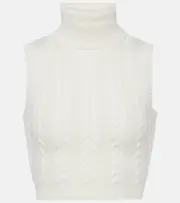 [Max Mara] Max Mara Oscuro wool and cashmere turtleneck top UK 18 white