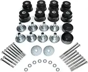 KF04060BK Body Cab Bushing Kit, Polyurethane body mount, for 1999-2007 Ford Super Duty F250 F350 with Steel Sleeves & Hardware (Black)