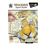 130pc Puzzle Master A3 Shaped Wooden Jigsaw Puzzle w/ Stand Set Kids 8y+ Tiger