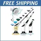 Electric Spin Scrubber with 8 Exchangeable Brush Heads - Cordless & Adjustable