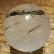 Clear Quartz with Tourmaline Crystal Sphere Orb Ball 60.7mm, 308g