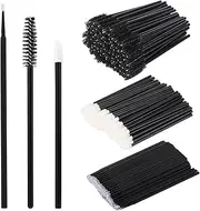 300 Pcs Spoolies Mascara Wands and Lip Brushes and Micro Swabs Applicator Disposable Eyelash Brushes Lipstick Tester Makeup Applicator Tool Black