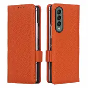 For Samsung Galaxy Z Fold3 5G SupRShield Wallet Leather Card Holder Flip Protective Shockproof Case Cover (Orange)