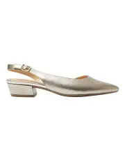[Easy Steps] Ramsey Heeled Shoes in Pewter Metallic Leather