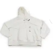 Nike Womens Sweater Hoodie 1X white Fleece Essentials Plus Warm Cozy Swoosh Logo