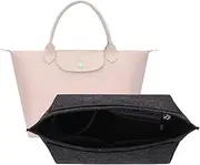 [D.DUO] Purse Organizer, Multi-Pocket Felt Handbag Organizer, Folding Tote Bag organizer insert for Insert Wallet Organizer Suitable for Longchamp (Dark Gray, Medium)