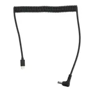 90 Degree PD Line USB C to 5.5mm Adapter Charging Power Cable Coiled Spring C...