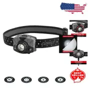 Rechargeable Tri-Color LED Headlamp: 530 Lumens, Lightweight & Impact Resistant