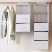 1X Multi-layer Wardrobe Hanging Storage Bag Interlayer Drawer Clothes Hanger Box