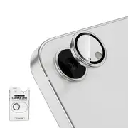 ZUSLAB for Apple iPhone 16e Camera Lens Protector, 9H Tempered Glass Camera Cover Screen Protector Metal Individual Ring (2025) - Sparkling Silver