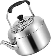 Operitacx Espresso Maker Stovetop Tea Kettle Stovetop, Whistling Teakettle, Classic Teapot, Stainless Steel Tea Pots for Stove, Mirror Finish, Ergonomic Handle 4L Espresso Pot