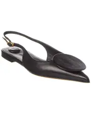 Jacquemus Les Duelo Plates Leather Slingback Flat 36 Black