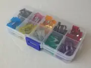 Automotive Car Mini Blade Fuse Assortment Set With Case 120 PC New