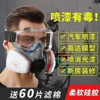 在飛比找Yahoo!奇摩拍賣優惠-噴漆口罩噴漆專用防護面罩防塵防毒面具全面罩全臉油漆甲醛活性炭