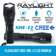Raylight 2x Flashlight LED XML-L2 8000LM Rechargeable 4x 18650 Battery Waterproof