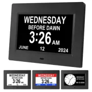 Large Wall Clock Dementia Clock for Seniors 4-Colors Large Display Digital Al...