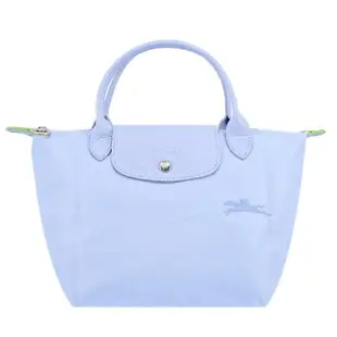 【LONGCHAMP】LE PLIAGE GREEN系列刺繡短把再生尼龍摺疊水餃包(小/多色選)