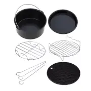 5pcs/set 7 Inch Air Fryer Accessories Baking Pizza Pan Cake Barrel Grill Rack