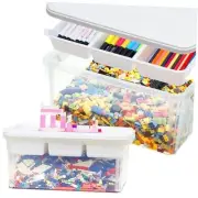 17 Quart Plastic Storage Bins with Lid Building Plate Dividers Block Storage