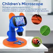 Handheld Digital Microscope with 4" LCD Screen,1500X Pocket Microscope for Kids with LED Lights,Portable Microscope for Kids with Stand