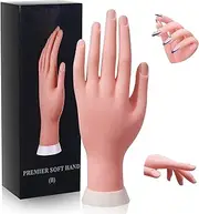 Practice Hand for Acrylic Nails, Flexible Nail Mannequin Hands for Nails Practice, Bendable Training Fake Hand Manicure for Nail Art Beginners