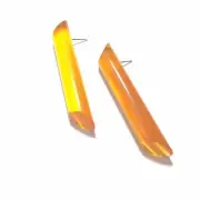 Tangerine Orange Couture Lucite Mega Stick Stud Earrings