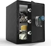 <2.0 Cu.Ft> Biometric Safe with Fingerprint Lock and Code, Steel Digital Safe box with Removable Shelf for Document, Valuables and Guns in Home, Office or Hotel, 13.79"D x 13.79"W x 15.75"H