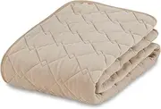 French Bed Pad, Single Size (38.2 x 76.8 inches (97 x 195 cm), Beige, Won't Slip Even Without Rubber, Raku Pita Combed Antibacterial Pad Made with Combed Yarn, Anti-Bacterial and Safe, Beige Color