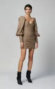 BNWT BEC & BRIDGE MOCHA WINSLOWE L/S MN DRS - SIZE 8 AU/4 US (RRP $360)