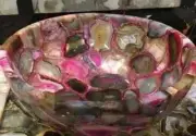 12x12 Pink Agate Stone Wash Basin Sink Bathroom Decorative