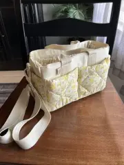 BEIS x Elsa Stroller Caddie In Garden Party Beige/Yellow Floral