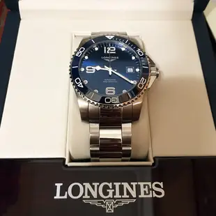 LONGINES 浪琴 深海征服者 陶瓷框 潛水 300米 機械錶 藍 41mm L37814966