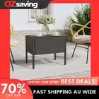 side table black indoor outdoor 53x37x48 cm tempered glass rattan 9400