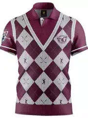 Manly Sea Eagles NRL Fairway Golf Polo Shirt Sizes S-5XL BNWT