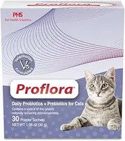 Proflora Probiotics for Cats-Complete Gut Health & Immune Support. Easy to Use Digestive Multi-Strain Probiotics. Easier Diet Transitions, Healthier Skin & Coat & Helps Treat Diarrhea. 30 Packets.