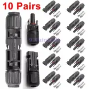 10 Pair Connectors For MC-4 Solar Panel 30A Plug Socket Male & Female