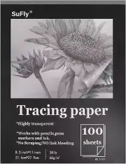 Tracing Paper 8.5X11 Inch, 100 Sheets Transparent Vellum Paper for Tracing Pads,