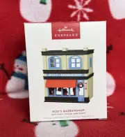 Hallmark Keepsake Ornament 2024 Nostaligic House's And Shops Rod's Barbershop