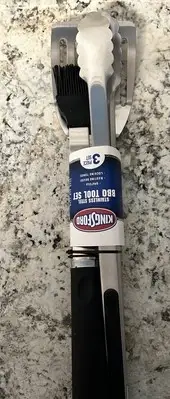 NWT KINGSFORD Stainless Steel BBQ Grill Tool Set 3 pc Tongs Spatula Baste Brush