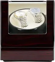 Spinner Winding Box Watch Winders - 5 Modes 2+0 Mechanical Watch Winder Display Jewelry Watch Storage Box Holder Motor Shaker Automatic Silent Watch Winding Rotator Quiet and Well Operated (Red+Beige