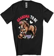 [Generic] Grandma to Be, Lovely Mother's Day Flowers Horse New Grandma, Pregnancy Family Group Unisex T-Shirt