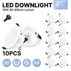 10pcs 90mm-95mm Cutout Led Downlights 800-900lm Tri Colour Dimmable RA>83 IP44