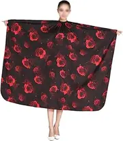 HONITANO 1Pc Hairdressing Cape Rose Pattern Hair Cutting Apron for Salon Home Use Breathable Easy to Clean Barber Cape Prevents Hair Stains for Styling Dyeing