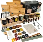 [SoftOwl] Premium Soy Candle Making Kit Black Edition Complete Set Soy Wax, Large 7oz Jars & Tins, 7 Pleasant Scents, 10 Color Dyes & More, Perfect as DEC