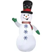 8' LED Animated Snowman w/ Spinning Snowflake Buttons Inflatable Christmas Decor
