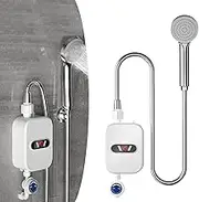 3500W 110V Electric Tankless Water Heater Constant Temperature Instant Hot Water Heater with LED Digital Display On Demand Hot Water Heater for Home Indoor