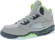 [Nike] Jordan Boy's Air Jordan 5 Retro (Big Kid) Silver/Green Bean/Flint Grey 5 Big Kid M