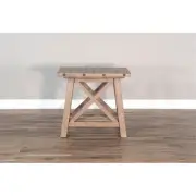 Sunny Designs Vivian 16" Farmhouse Mahogany Wood Chair Side Table in Light Brown