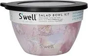 S'well Geode Rose Eats Stainless Steel Insulated Salad Bowl Kit, Pink, 1.9 Litre Capacity